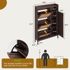 Rattan Shoe Cabinet with 3 Flip Drawers and 4-Tier Shoe Storage Cabinet, Shoe Organizer with Adjustable Shelves for Entryway, Closet, Hallway - 2 of 4