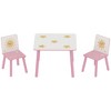 Qaba 3-Piece Kids Table and Chairs Set Furniture for Boys and Girls Aged 3-8, Bedroom, Nursery, Playroom, Pink - 4 of 4