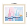 Kate and Laurel Framed Art Abstract Sailboat Harbor Landscape by The Creative Bunch Studio, 26x22, Woodgrain Stripe Blonde - 2 of 4