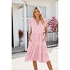 Clearlove Women's Summer V-Neck Vintage Bell Sleeve Midi Dress High Waist A-Line Maxi. - 2 of 4