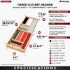 Rev-A-Shelf Kitchen Utensil & Cutlery Pullout Drawer Tray Organizer with Blumotion Soft Close Slides, Wood - 3 of 4