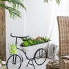 NAYSAYE Planter Black and White Bicycle Plant Stand Sleek Design for Indoor Outdoor Garden, Black White, 38.5"*14.5"*25.5" - 2 of 4