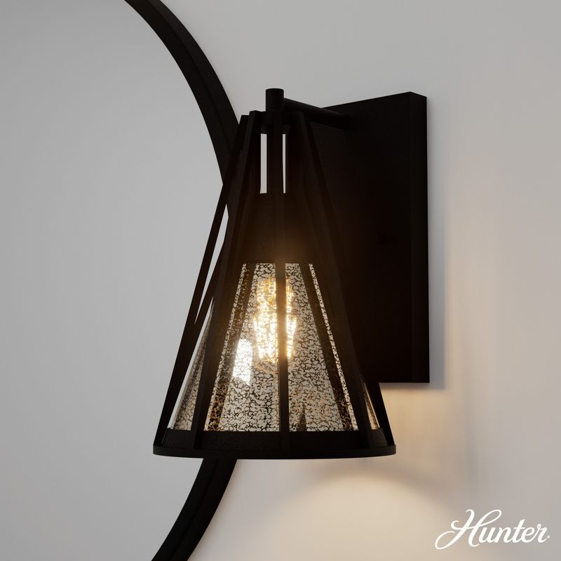 Rafner Iron with Mercury Glass Sconce Wall Light Fixture Natural Black - Hunter Fan, 2 of 5