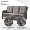 POCASSY 5 Piece Outdoor Conversation Furniture Set Wicker Sofa Seating Group with Cushions for Backyord, Garden, Pool - 3 of 4