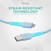 iHome 6ft USB to Micro USB Cable, Charge & Sync, Durable Braided Nylon, Strain Defense Technology, Light Blue - 4 of 4