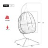 SKRAN Hanging Egg Chair, Swing Basket Egg Chairs with Stand Wicker, UV Resistant Removable & Washable Cushions for Bedroom Porch - 3 of 4