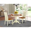 Kitchen Table Set 3pc - Round Dining Table & 2 Chairs - Buttermilk Cherry Finish - Small Space Friendly - 2 of 4