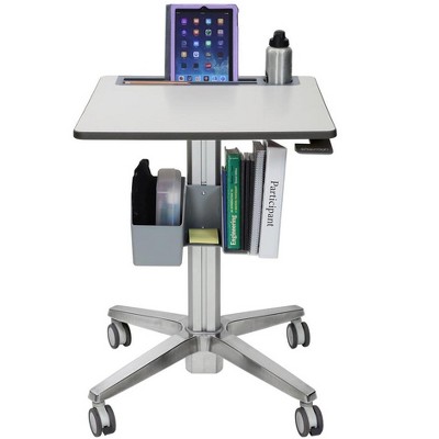 ErgoActive White Adjustable Standing Desk with Cup Holder