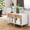 Nathan James Set of 2 Kensi Wood Herringbone Nightstands - 3 of 4
