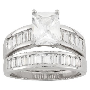5.12 CT. T.W. Cubic Zirconia 2 Piece Bridal Set Ring In Sterling Silver - (10), Women