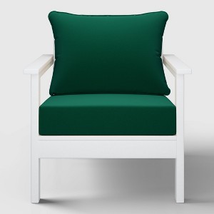 WestinTrends Avalon White Outdoor Modern HDPE Patio Club Chair with Deep Seat Cushions - 1 of 4