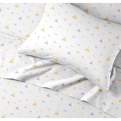 Kids Full Blue Microfiber Princess Print Sheet Set