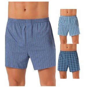 INSPIRE CHIC Men's 3 Pack Classic Plaid Pattern Boxer Shorts - 1 of 4