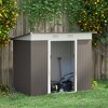 Outsunny Metal Garden Shed, Backyard Tool Storage Shed with Dual Locking Doors, 2 Air Vents and Steel Frame - 2 of 4