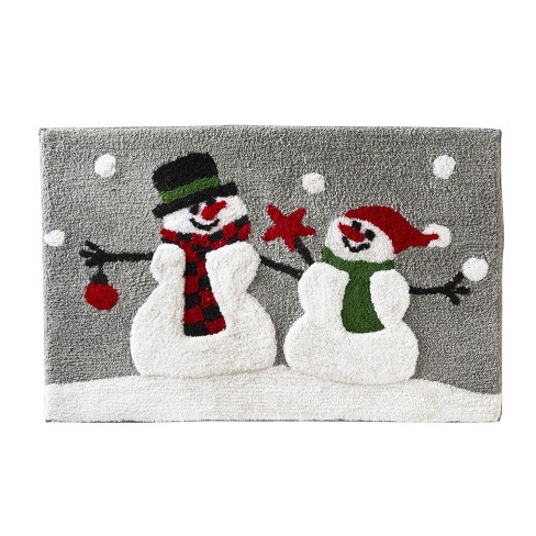 Woodland Winter Rug - Skl Home: Cotton & Polyester, Snowman Pattern ...