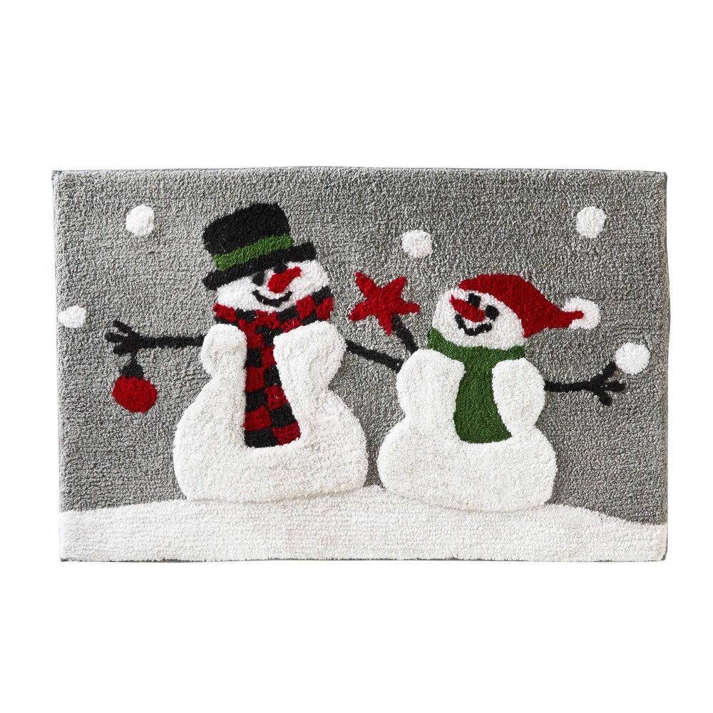 Photos - Bath Mat Woodland Winter Rug - SKL Home: Cotton & Polyester, Snowman Pattern, Machine Washable 