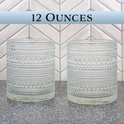 Darware Clear Hobnail 12oz Glass Tumblers, Set of 6