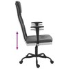 vidaXL Gray Office Chair - Breathable Mesh Fabric and Faux Leather, Adjustable Height with 360-Degree Swivel, Rolling Castors - 3 of 4