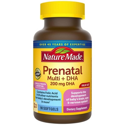 Nature Made Prenatal Multivitamin + 200 mg DHA Softgels - 90ct