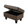 AndMakers 28.5 in. W Flannel Polyester Blend Rectangle Ottoman with Storage - 3 of 4