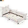 UPHA 80 x 40 in. Children's Single Bed with Ear Cartoon Headboard - 3 of 4