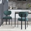 Set of 2 Mid-Century Modern Upholstered Dining Chairs,Armless Kitchen Chairs with Metal Legs & Curved Back-The Pop Home - 2 of 4