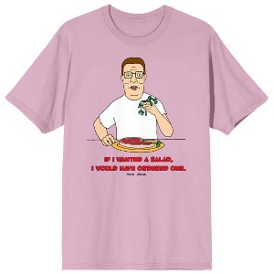 King of the Hill If I Wanted A Salad, I Would Have Ordered One Men's Pink Short Sleeve Crew Neck Tee - 1 of 2