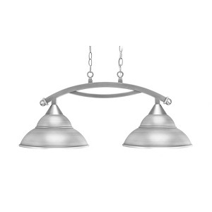 Toltec Lighting Bow 2 - Light Island Pendant Light in  Brushed Nickel with 13" Brushed Nickel Double Bubble Metal Shade Shade - 1 of 1