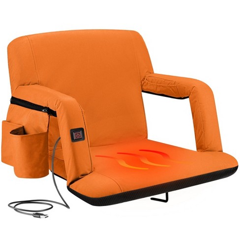 Lslpin Extra Wide Heated Stadium Seat, Portable Stadium SEATS for Bleachers, Foldable Heating Pad Stadium Cushions with USB Battery Pack, Heated