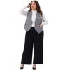 Agnes Orinda Women's Plus Size Checkered Vintage Plaid Steampunk Sleeveless Button Down Office Work Vest with Pocket - 3 of 4