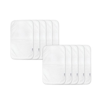 Image of greens sprouts Stay-dry Burp Pads (10 pack) - White Set