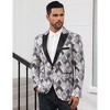 Men's Dress Party Floral Suit Jacket Notched Lapel Slim Fit Two Button Stylish Blazer - 2 of 4