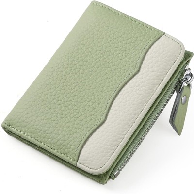 BEAFUP Small Women’s Leather Wallet Bifold Slim RFID Blocking Credit Card Holder with Zipper Coin Pocket–for Everyday Carry,Travel