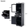 63" Tall Bathroom Storage Cabinet, Wood Floor Storage Cabinet With Adjustable Shelves, Freestanding Cupboard for Living Room Bathroom Entryway - 3 of 4
