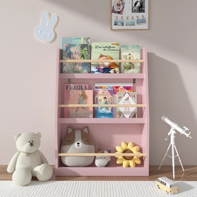 BRINJOY 3 tiers of children's bookshelves, to help organize bedrooms, playrooms and classrooms