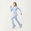 Anna-Kaci Active Women's High Waist Flare Leg Pants with Foldover Waistband and Stretch Performance Fabric - 4 of 4