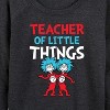 Women's - Dr. Seuss - Teacher Of Little Things Lightweight French Terry Wide Neck Long Sleeve Shirt - 2 of 4