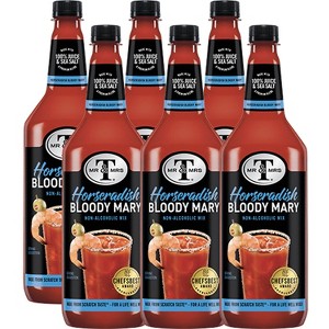 Mr & Mrs T Horseradish Bloody Mary Mix, 1L Bottle, 6 Pack – Premium Cocktail Mixer for Spicy Bloody Marys, Ready to Use - 1 of 4