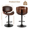 TUYOHW Set of 2 Swivel Bar Stools with Anti-Slip Rubber Bases,PU Leather Counter Height Barstools with Backrest & Footrest, 24.68-33.5 Inch - 3 of 4