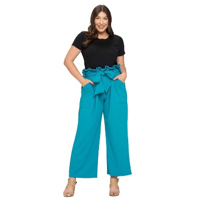 L I V D Women's Paperbag Tie Belt Pocket Pants