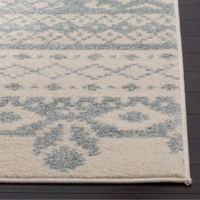 Slate and Ivory Geometric Hand-knotted Synthetic Area Rug