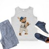 The Juniper Shop Watercolor Baseball Bear Youth Tank Top - 3 of 4