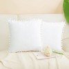 PiccoCasa Velvet Pillow Covers Pom Throw Cover Square Cushion Covers 2Pcs - 2 of 4