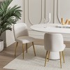 Pexfix Linen Upholstered Dining Chairs with Gold Legs Set of 2 - 2 of 4