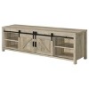 Sapphtopaz Farmhouse TV Stand for TVs Up to 80" with 2 Sliding Doors Distressed Pine Storage Cabinet with 2 Drawers,TV Stands for Living Room - 4 of 4