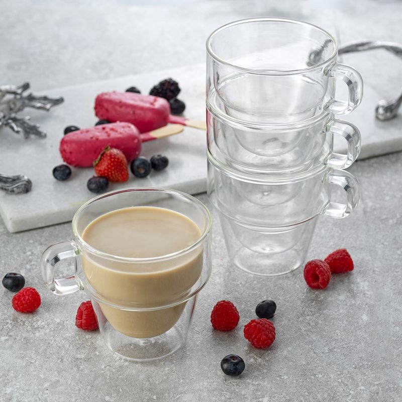 JoyJolt Stoiva Double Walled Coffee Mugs-Set of 4 Stackable Large Coffee Mugs with Handle - 11.5 oz, 5 of 8