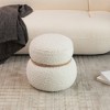 Lyngins Snowman Wool Benches,Round Upholstered Ottoman Bench for Living Room,Bedroom - 2 of 4