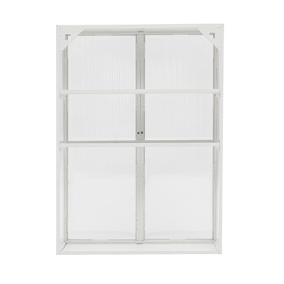YIYIBYUS 3 Tiers Haze Double PC Door White Wall Cabinet with Detachable Shelves