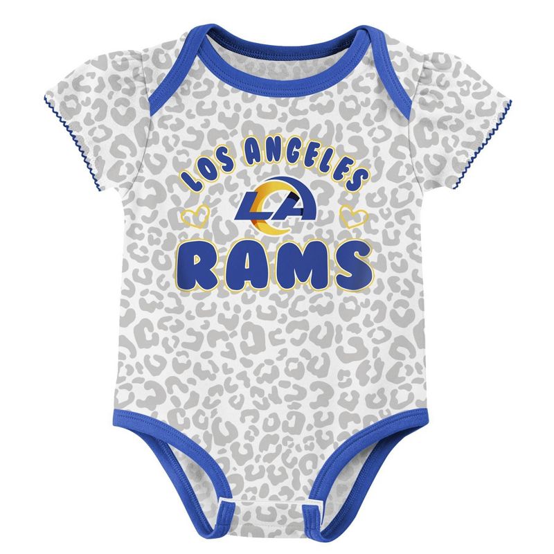 NFL Los Angeles Rams Baby Girls&#39; Onesies 3pk Set, 2 of 5