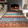 Vintage Boho Geometric Area Rug with Non-Slip Backing, Soft Foldable Low Pile Non-Slip Indoor Floor Carpet - 2 of 4